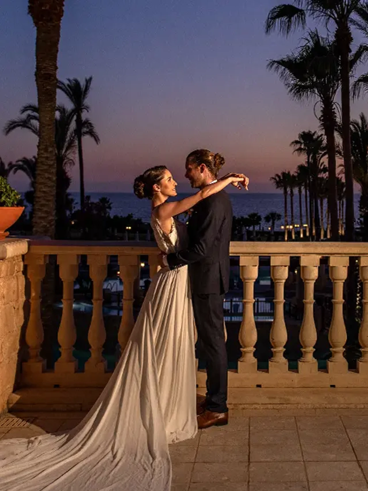 Wedding Couple Library Terrace